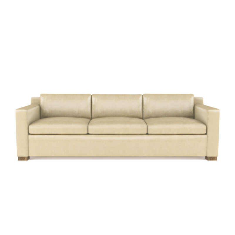 Canapé Mercer, H 33,5 po x l 108 po x P 39 po, Cuir rétro huître, Patiné
