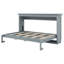 Lit escamotable simple, armoire-lit pliable, structure en bois peu encombrante, sans sommier, gris