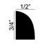 Outwater RPS-0127 | Moulure quart de rond en polystyrène haute résistance | Noir satiné | Hauteur : 19 mm x Profondeur : 13 mm | Longueur : 244 cm | Paquet de 3