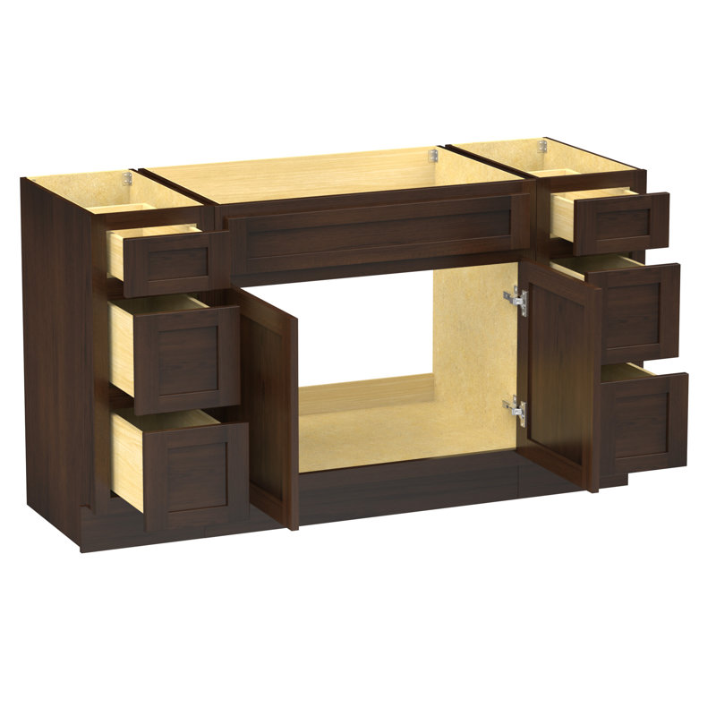Base de meuble-lavabo simple 63 po seulement, Brun
