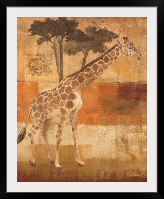 «Animals on Safari I», Albena Hristova, impression, Cadre noir, H 23 po x l 20 po x P 1 po
