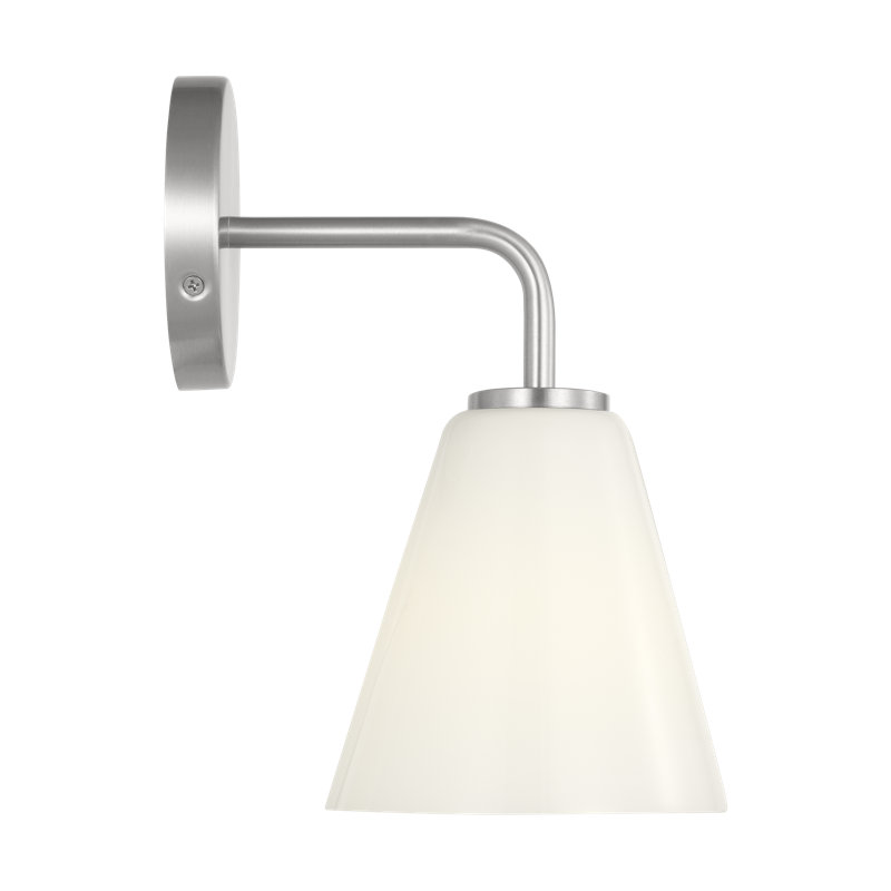 Ensemble de meuble-lavabo à une lumière Envoyer, 1, Nickel brossé, Blanc
