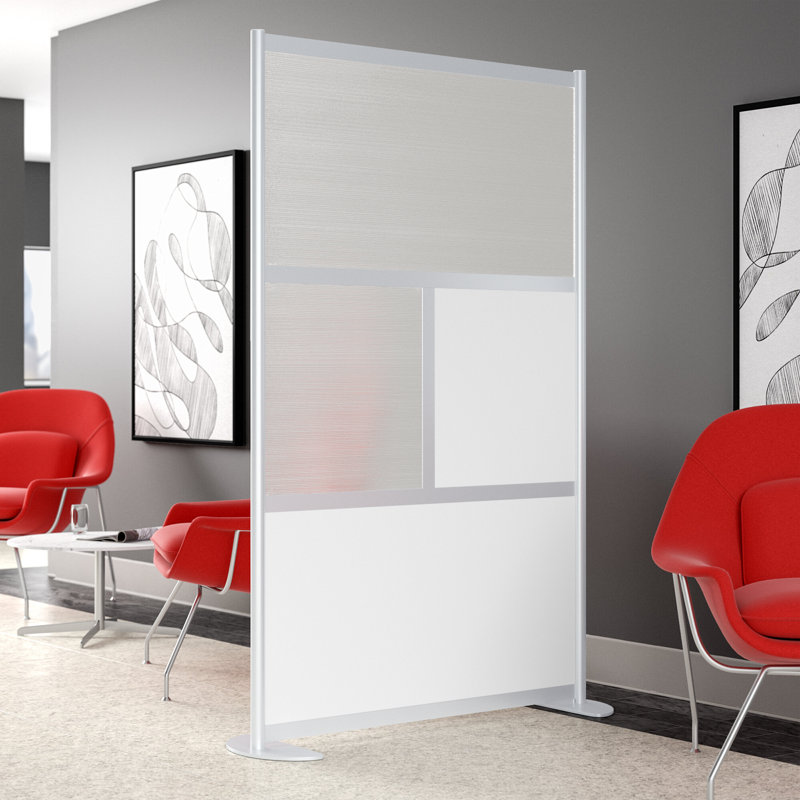 Cloisons de bureau modernes 4 panneaux Orrie, Blanc, Standard