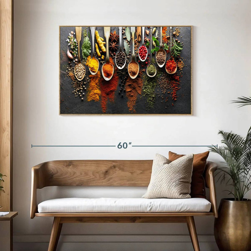 Choix d'épices, Cadre flottant en bois naturel, 40 po x 27 po
