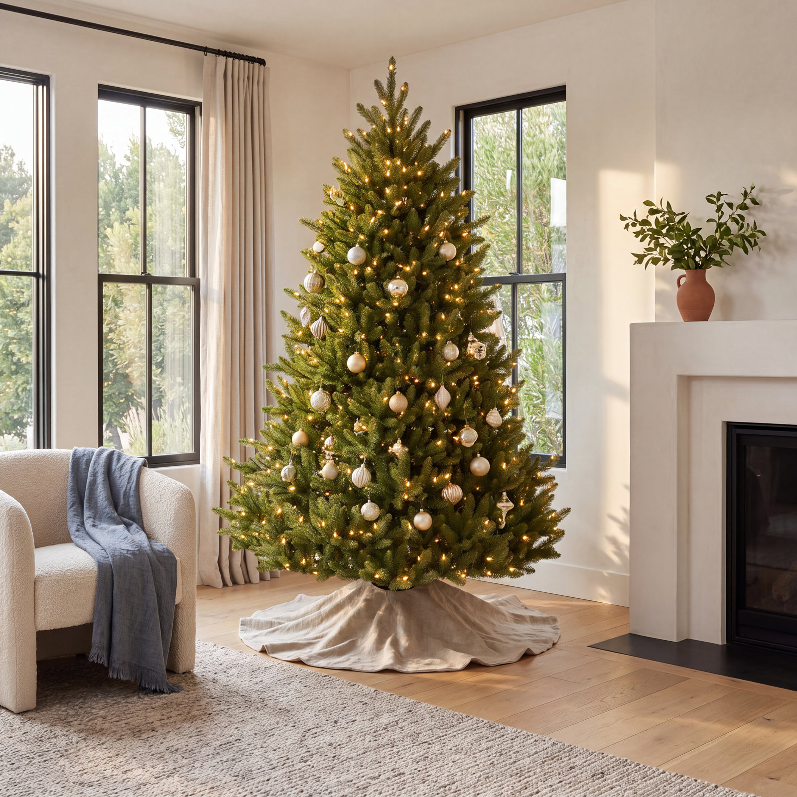 Pre-Lit Fraser Fir Christmas Tree, 6.5'