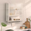 Armoire murale moderne 23,62 po à deux portes en verre avec rangement fermé à deux niveaux, tablette ouverte et porte-serviettes