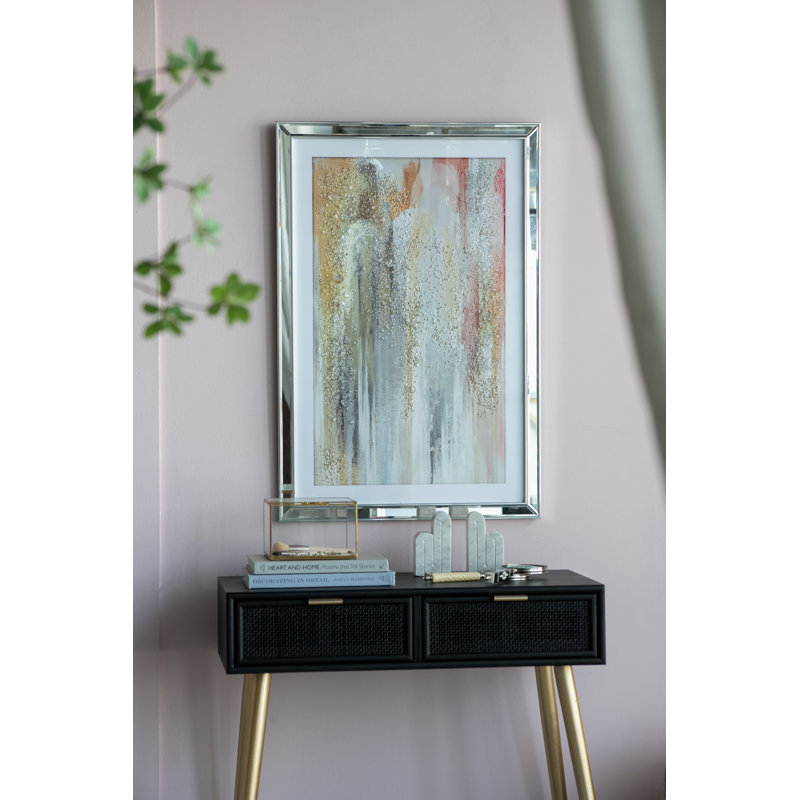 23.5"x35.5" Jennings Watercolor Cascade Crystal Mirror Framed Art Set