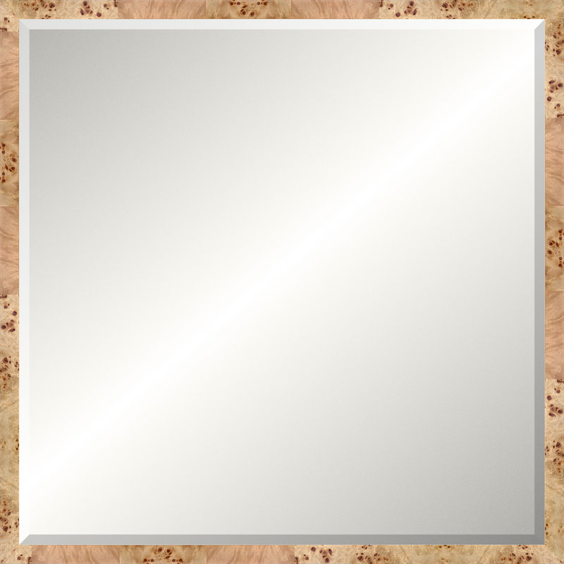 Blonde Burl Mirror, Medium Square