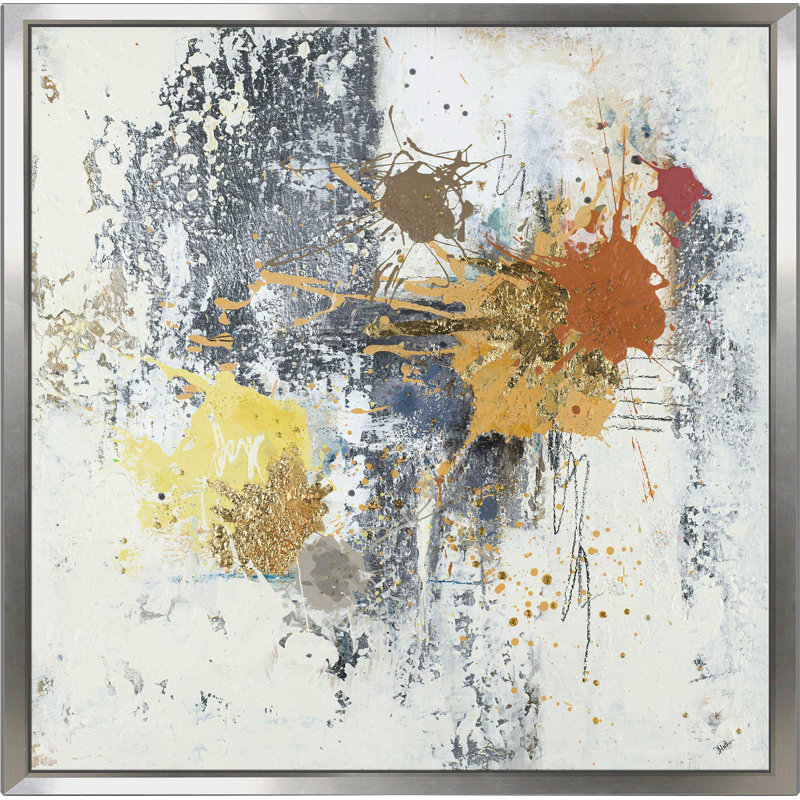 «Fiesto», reproduction d'art sur toile encadrée, H 31,5 po x l 31,5 po x P 2 po, Cadre flottant argent