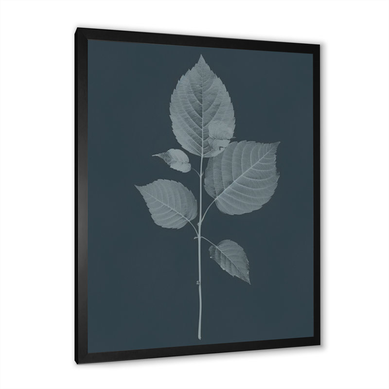 Minimal feuille monochromatique, Cadre simple noir, H 32 po x l 24 po x P 1 po