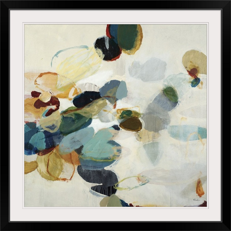 «Scattered Stones» par Silvio, reproduction d'art, Cadre noir, H 32 po x l 32 po x P 1 po