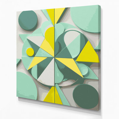 Abstract Shapes 60 Green Canvas Wall Art