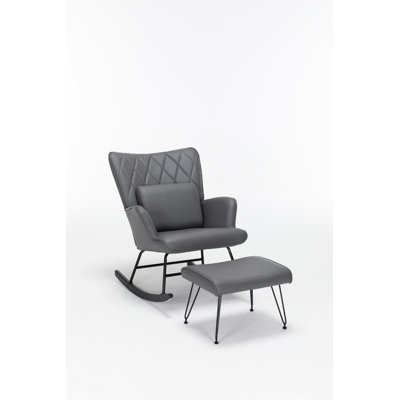Schaghticoke PU Rocking Chair with Ottoman