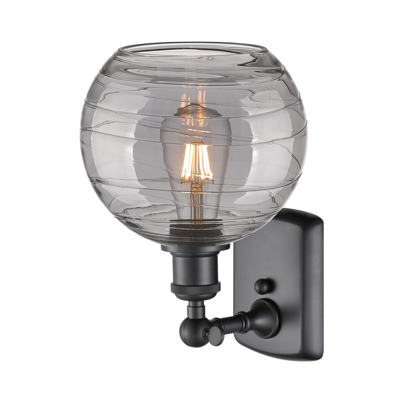 Luminaire suspendu sphère simple 1 lumière Metter 8SM, Noir mat