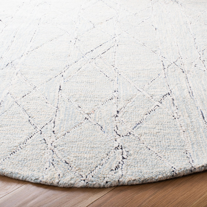 Tapis géométrique en laine / coton touffeté à la main Dam, Rectangle 5 pi x 8 pi
