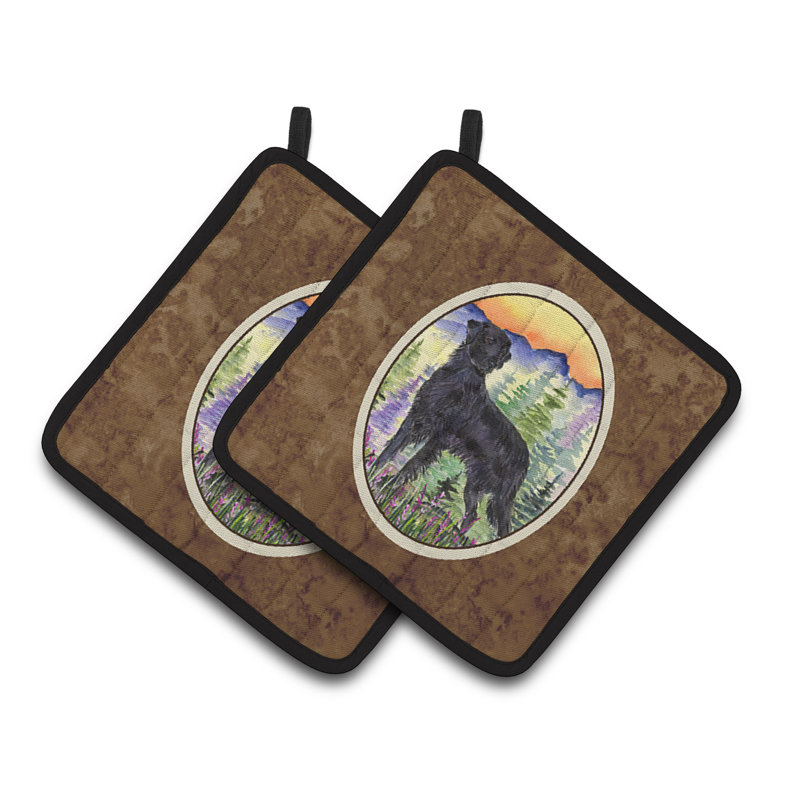 Caroline's Treasures Flat Coated Retriever Polyester Potholder