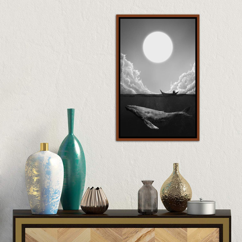 «The Traveller» par Daniel Taylor - reproduction imprimée, H 26 po x l 40 po x 1,5 po, Cadre bois classique