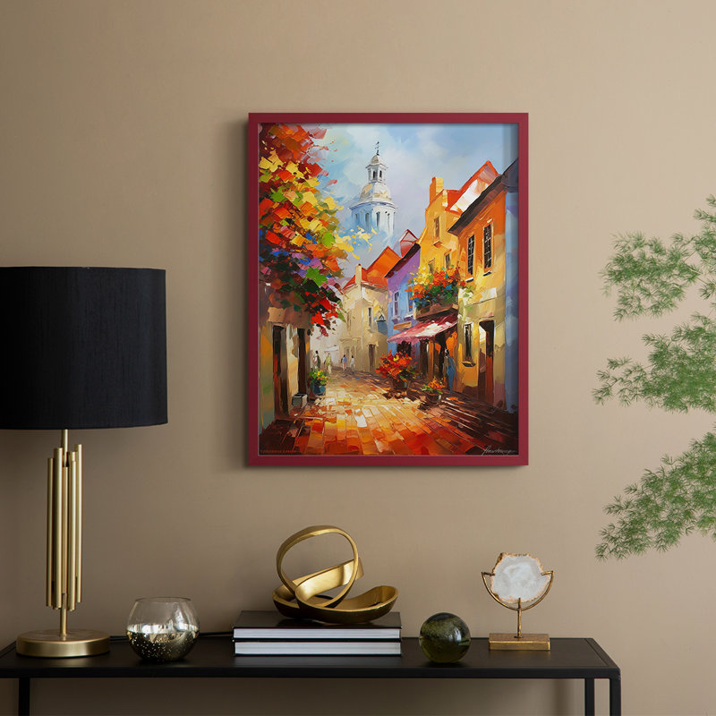 «LANDSCAPES Series CCL XXX», reproduction encadrée - bois massif, Rouge, H 30 po x l 24 po