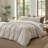 DONEUS Striped Duvet Cover Set 100% Washed Cotton Linen Like Soft Feelling Breathable Bedding-113054924-113054928
