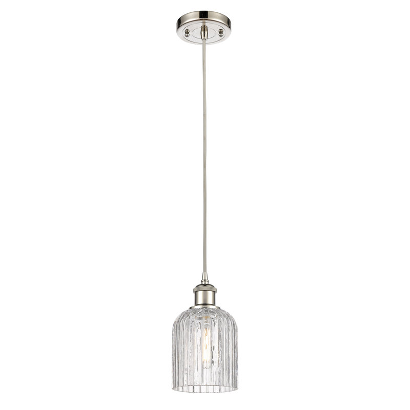 Luminaire suspendu 1 lumière Aalina, Nickel poli, Clair