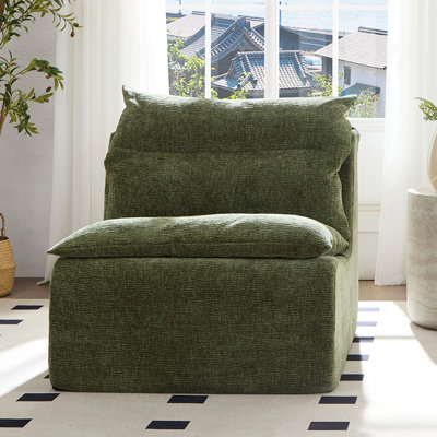 Modern Lazy Lounge Chair With Removable Cushion And Backrest, Comfy Memory Foam Accent Chair For Living Room Or Bedroom by Ebern Designs