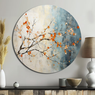 Beedeville - Floral Round Metal Art