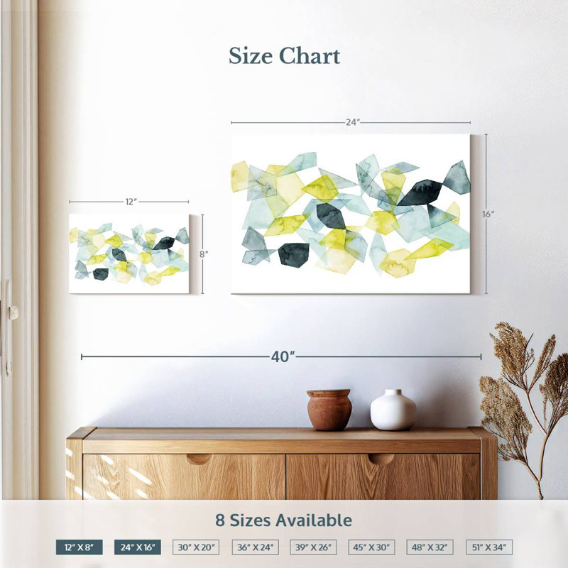 Abstrait de verre de mer Avery I, H 16 po x l 24 po