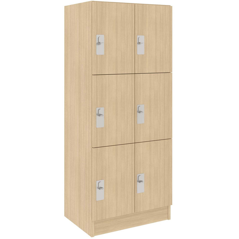 Armoire-penderie triple à neuf compartiments avec porte, 59" H x 24" W x 17" D, 6, Béton industriel