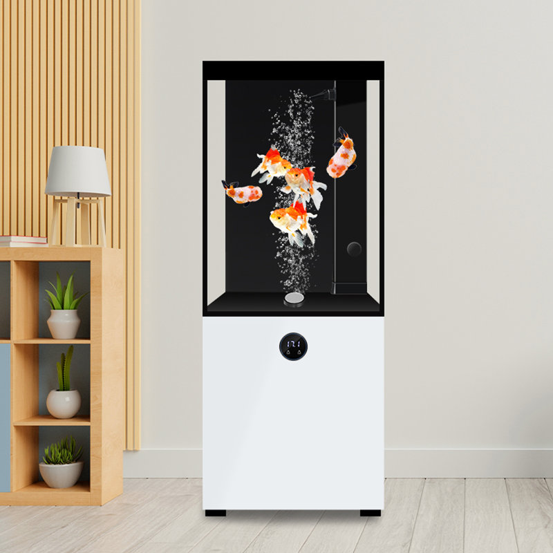 Aquarium en verre transparent avec bouchons multifonctionnels, 18,23 gallons (H 49,21 po x l 15,75 po x P 15,75 p, Blanc