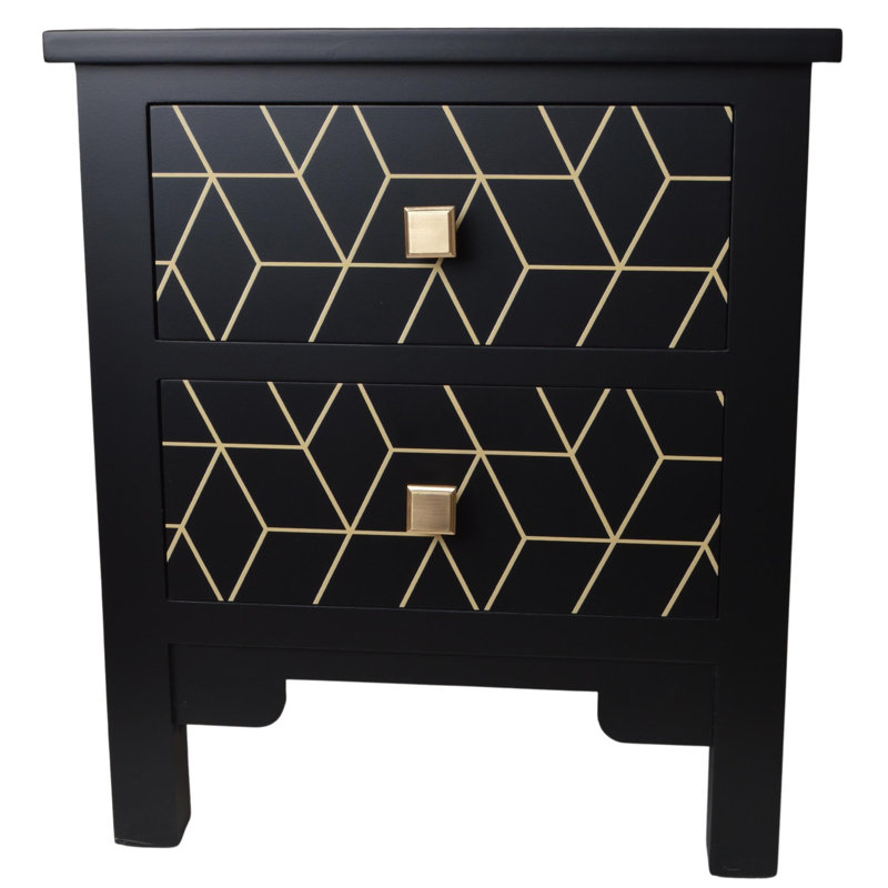 Slovan 48 cm W Bedside Table, Black