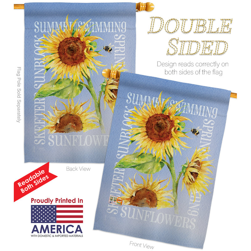 Ensemble de drapeaux en polyester 2 faces 40 "x 28" Summer Sunflower