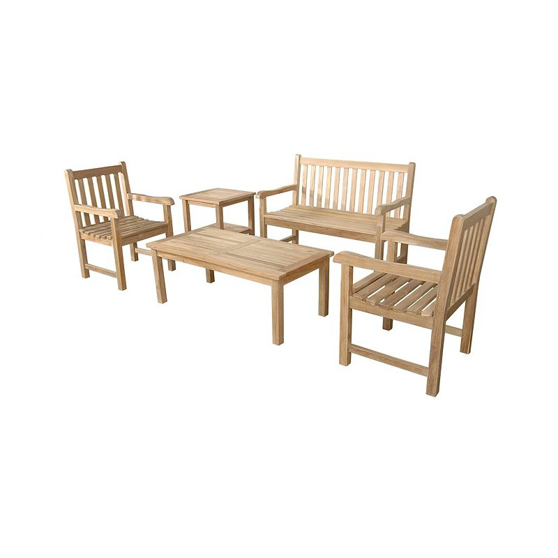 Dulciana Outdoor 5 - Piece Teak Conversation Set