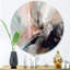 «Blue and Cream Essence Of Modernity», art abstrait rond en marbre sur métal-88627713
