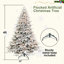 Arbre de Noël artificiel floqué pré-éclairé avec 300 lumières incandescentes blanc chaud, 1419 pointes, pin enneigé PE + PVC avec branches à mémoire de forme partielle, support en métal pliable pour les fêtes-1913996455