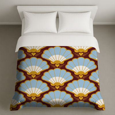 Housses de couette à motif coquille festonnée