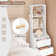 Bedside table with 2 drawers, 3 open shelves and hooks