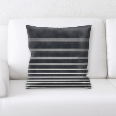 Striped Faux Leather Throw Pillow
