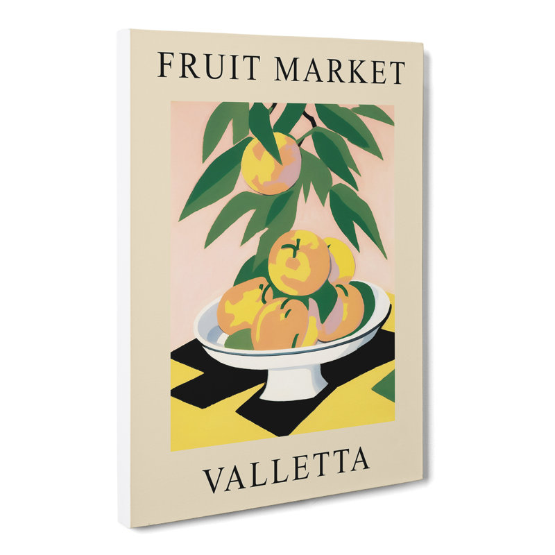 XMKTMKT-490 Peach Valetta Fruit Market - Wrapped Canvas Print, 50cm H x 35cm W x 3cm D
