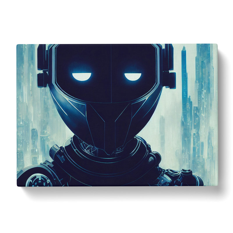 Cyberpunk Robot - Wrapped Canvas, 40cm H x 60cm W x 3cm D