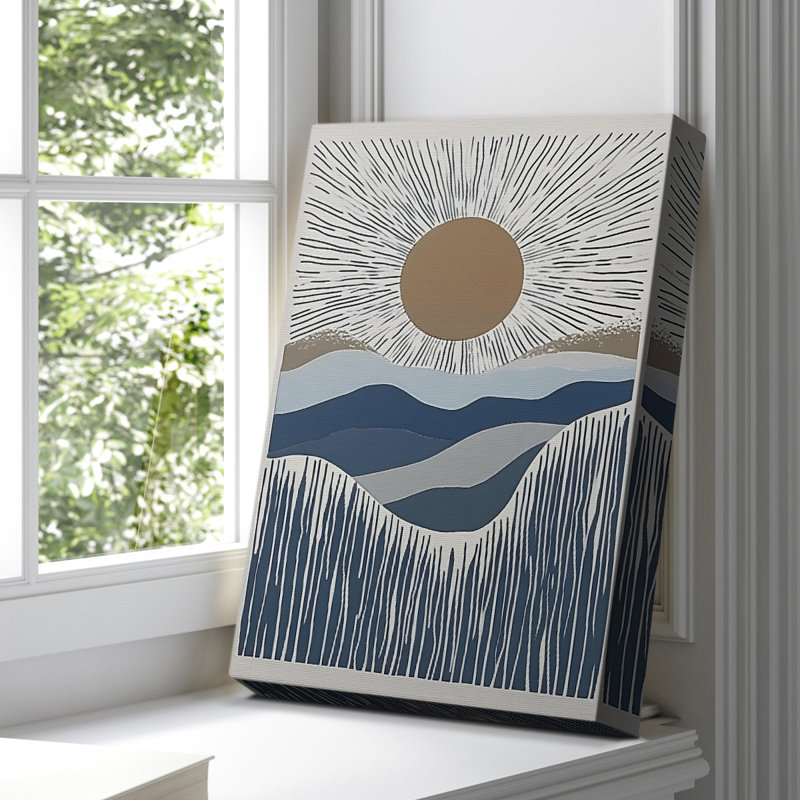 Toile tendue avec châssis abstrait DVII Gallery - Prêt à être accroché, H 48 po x l 32 po