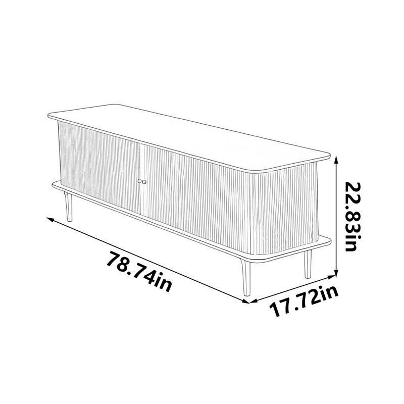 Meuble télé à volet roulant, 78.74"