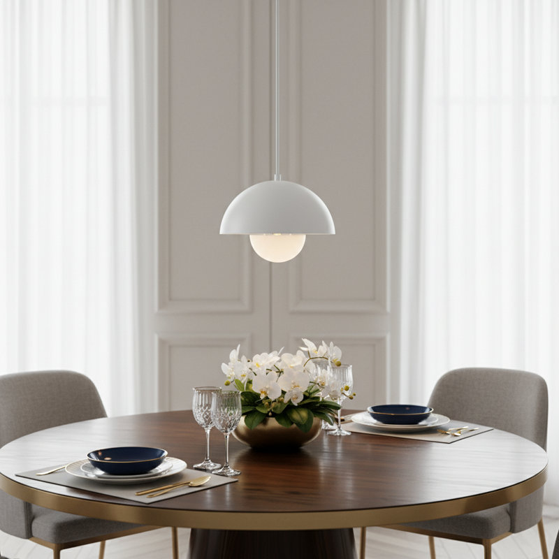 Luminaire suspendu de style Mid-Century moderne en dôme - Plafonnier en métal pour îlot de cuisine, chambre à coucher, salon, salle à manger