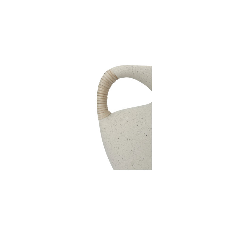 Vila 13In Sculptural Vessel Cream White, 9.5" H x 3.5" W x 9.5" D