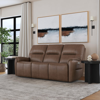 Wallker 83'' Genuine Leather Reclining CAL117 Compliant Sofa -  Flexsteel, 1745-62PH-450-72