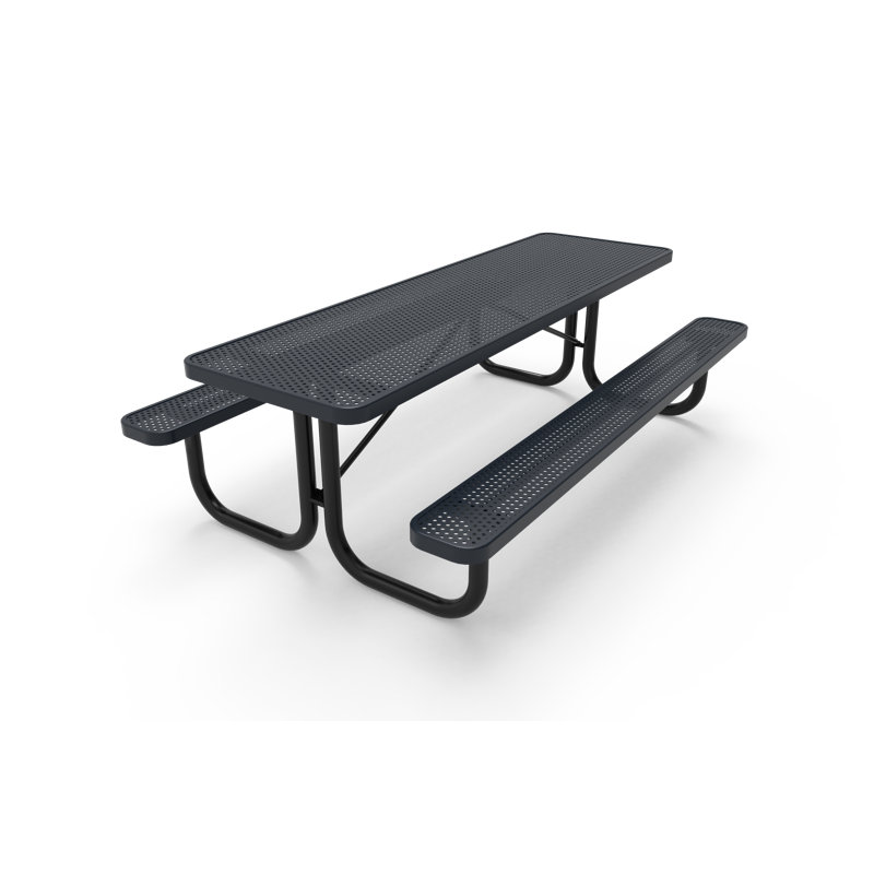 Table de pique-nique rectangulaire 8 pi, Bleu foncé