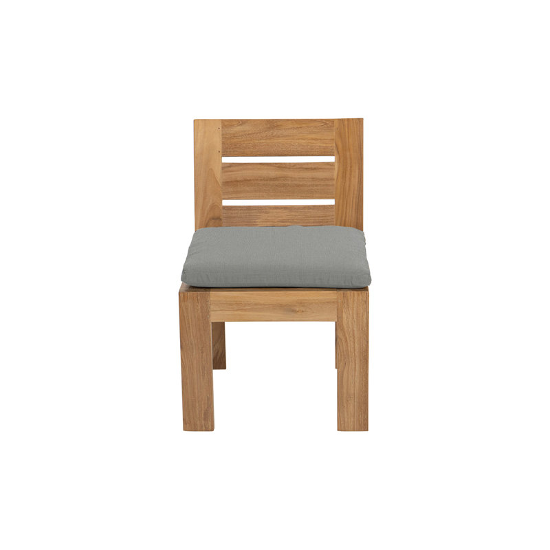 Chaise de salle à manger d'extérieur en teck Pacific (ensemble de 2), Granit
