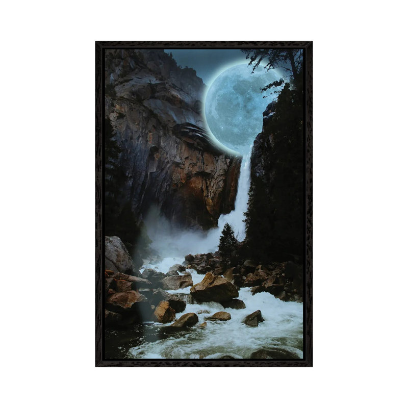 Moon Light Fall by David Loblaw - Print on Canvas, 66.04 cm H x 45.72 cm W, Black Framed