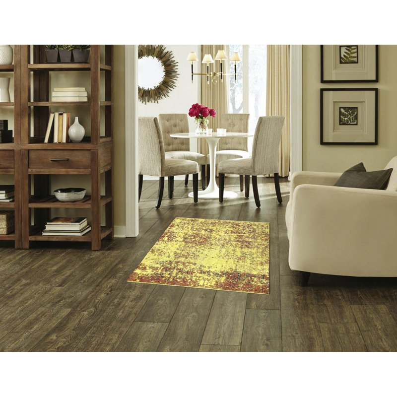 Shadava Oriental Area Rug in Yellow