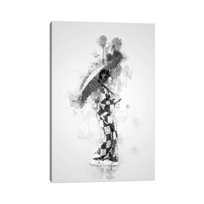 «Japanese Girl in Black and White» par Cornell, impression sur toile tendue