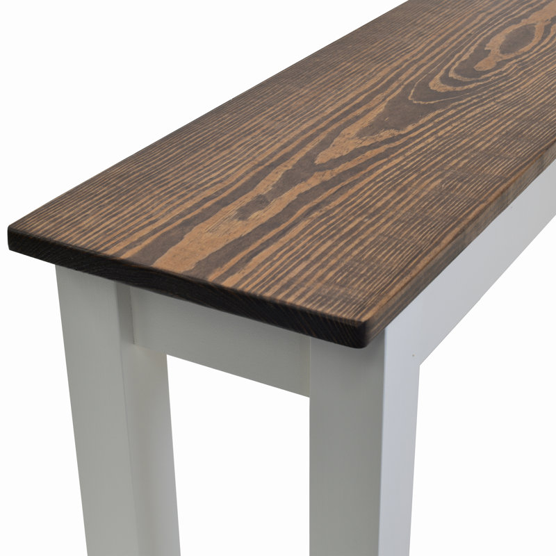 Armano Solid Wood Bench, 17" H x 30" W x 12" D, Brown/White